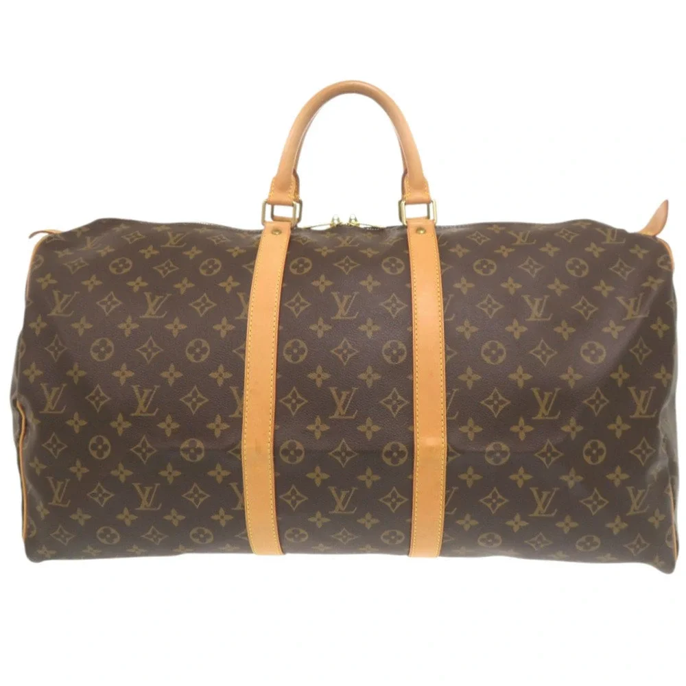 LOUIS VUITTON Brown Monogram Keepall 55 Boston Bag
